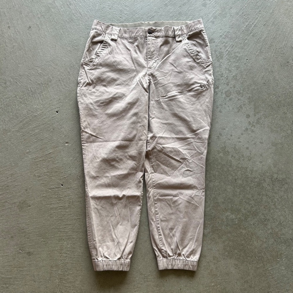 Duluth Trading Co Rootstock Gardening Jogger Pants Womens 14 Tan Canvas Utility